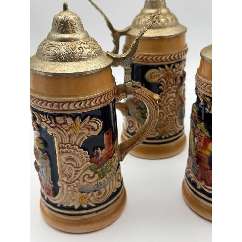 Vintage‎ Ceramic Salt and Pepper Shakers Hand Painted Floral Germany Italy MCM